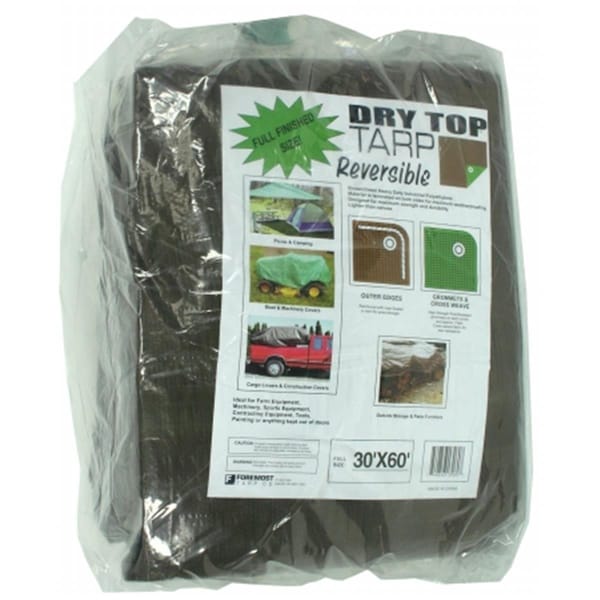 Foremost Tarp 60 ft X 60 ft Tarp, Brown/Green FO310096 - main
